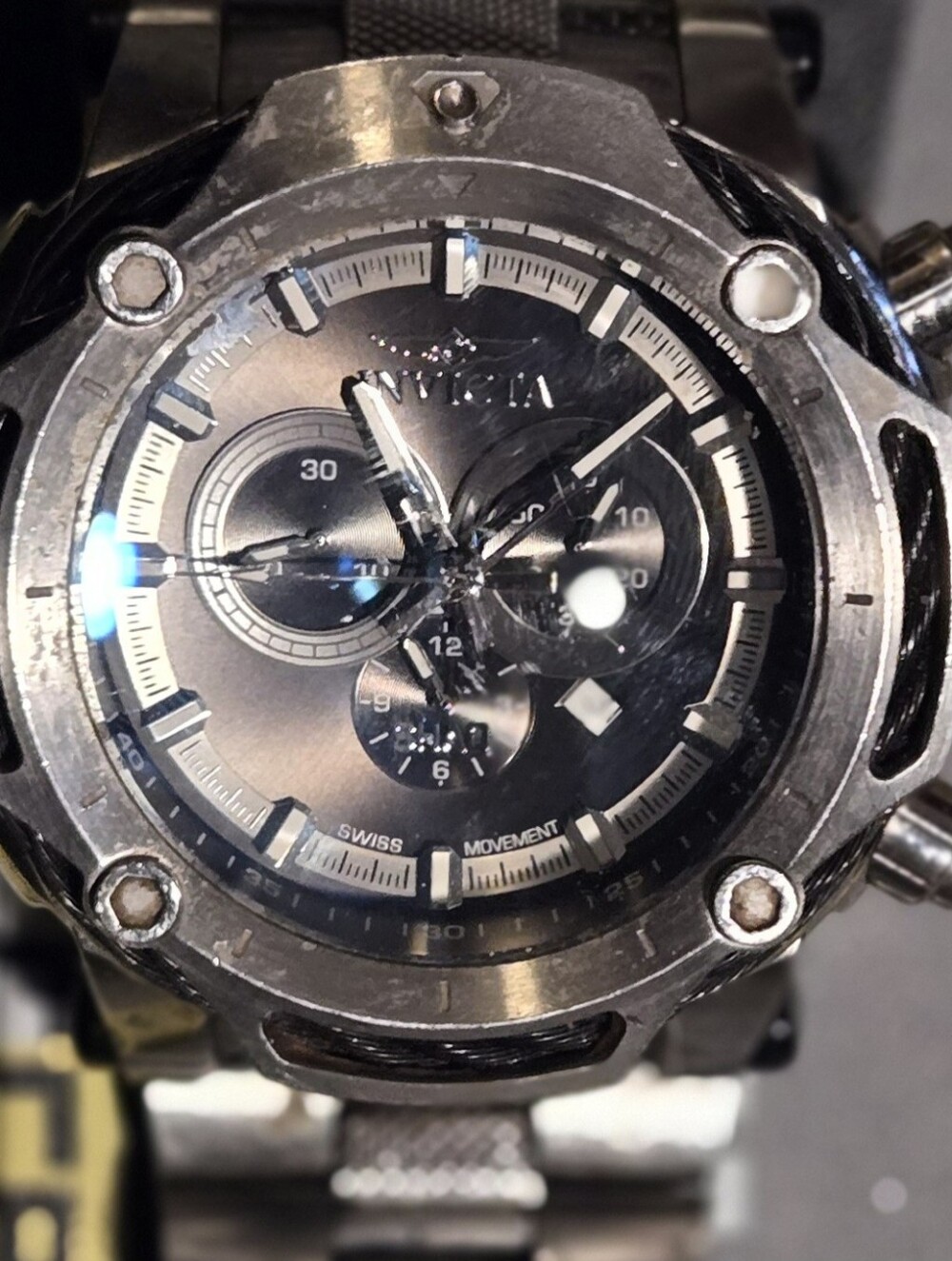 Invicta Black and Silver Chronograph Watch